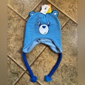 NWT Care Bears Grumpy Bear Peruvian Knit Beanie OS